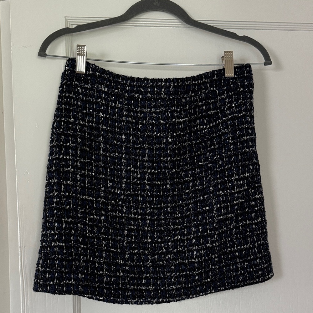 J. Crew Black Tweed Mini Skirt